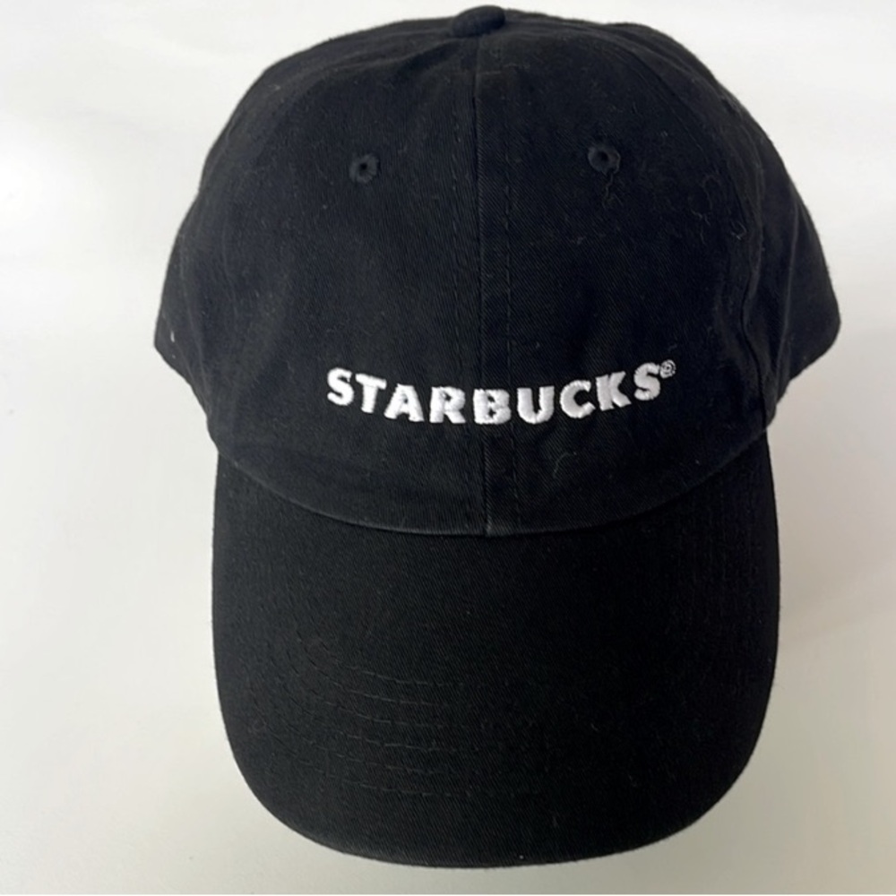 Starbucks Adjustable Baseball Hat Cap Black with White Embroidery Coffee Barista
